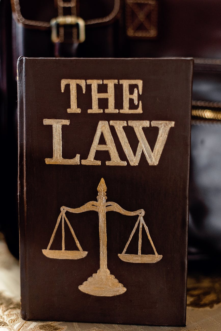 close up shot of a law book