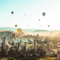 photo of hot air balloons on flight