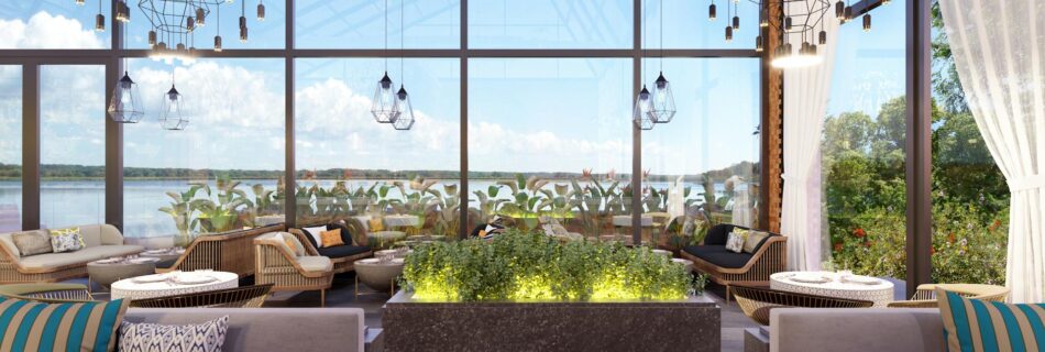 a cozy restaurant with view