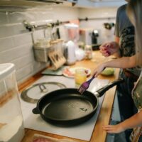 little girl cooking