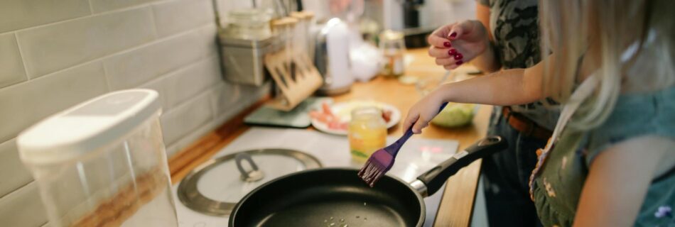 little girl cooking